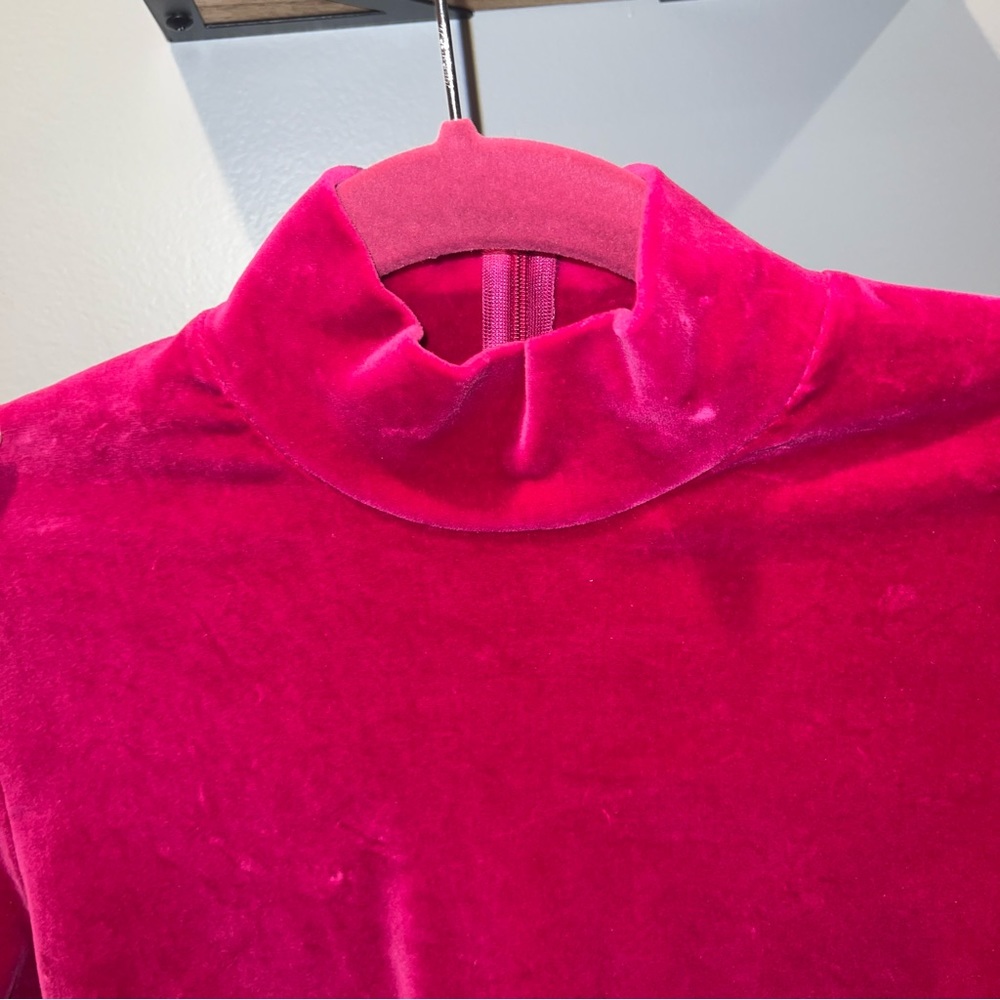 1990s Vintage Michael Kors Hot Pink Velour Mini Dress - Size Small - Picture 7 of 11